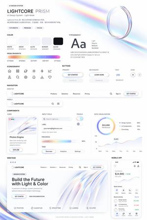 Light Mode UI Design System Board