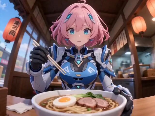 3D Cartoon Ramen Eating Animation